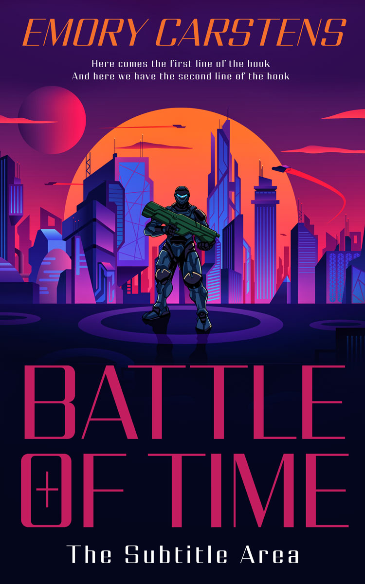 2D view of Premade Science Fiction Book Cover - Violet