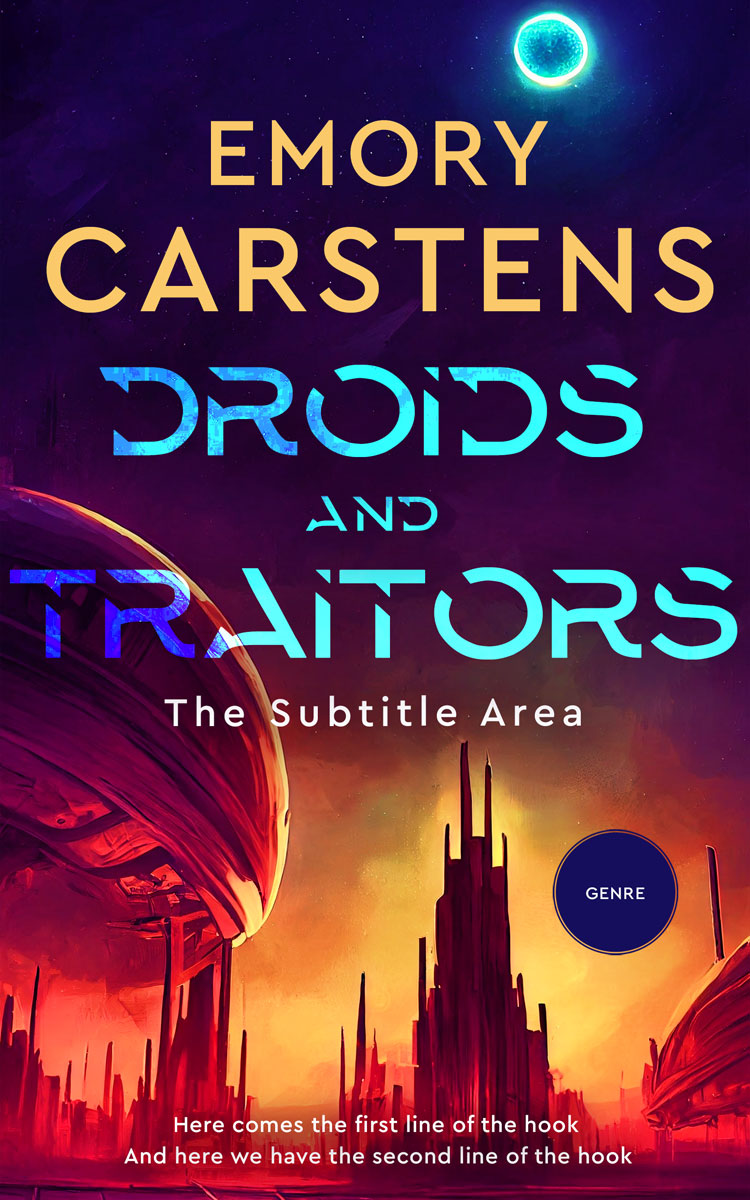 2D view of Premade Science Fiction Book Cover - Terracotta