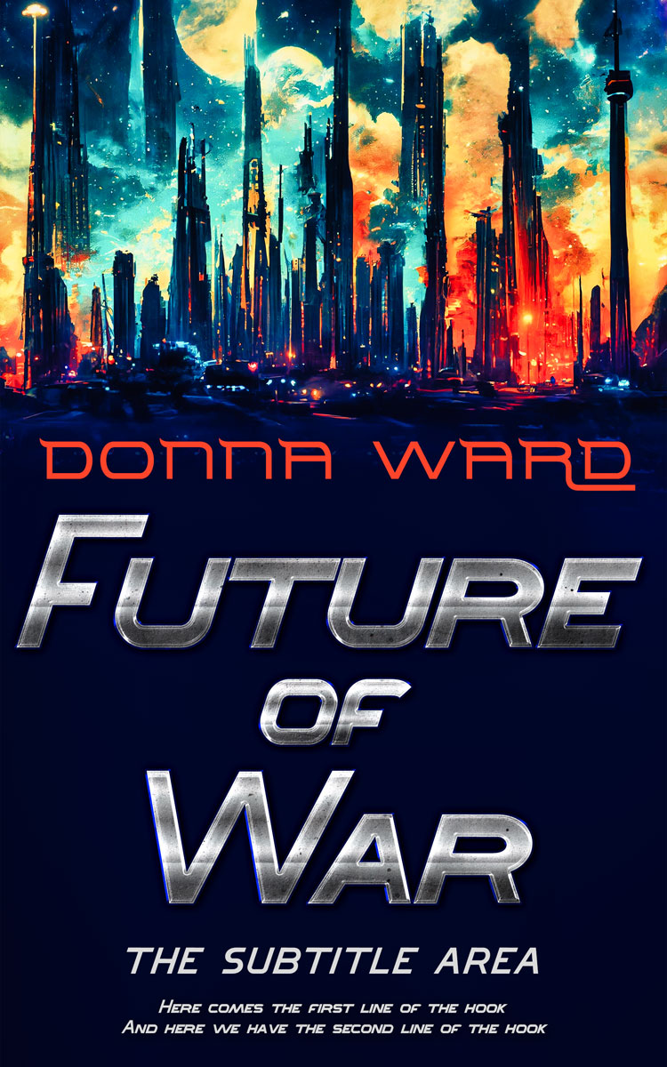 2D view of Premade Science Fiction Book Cover - Tan