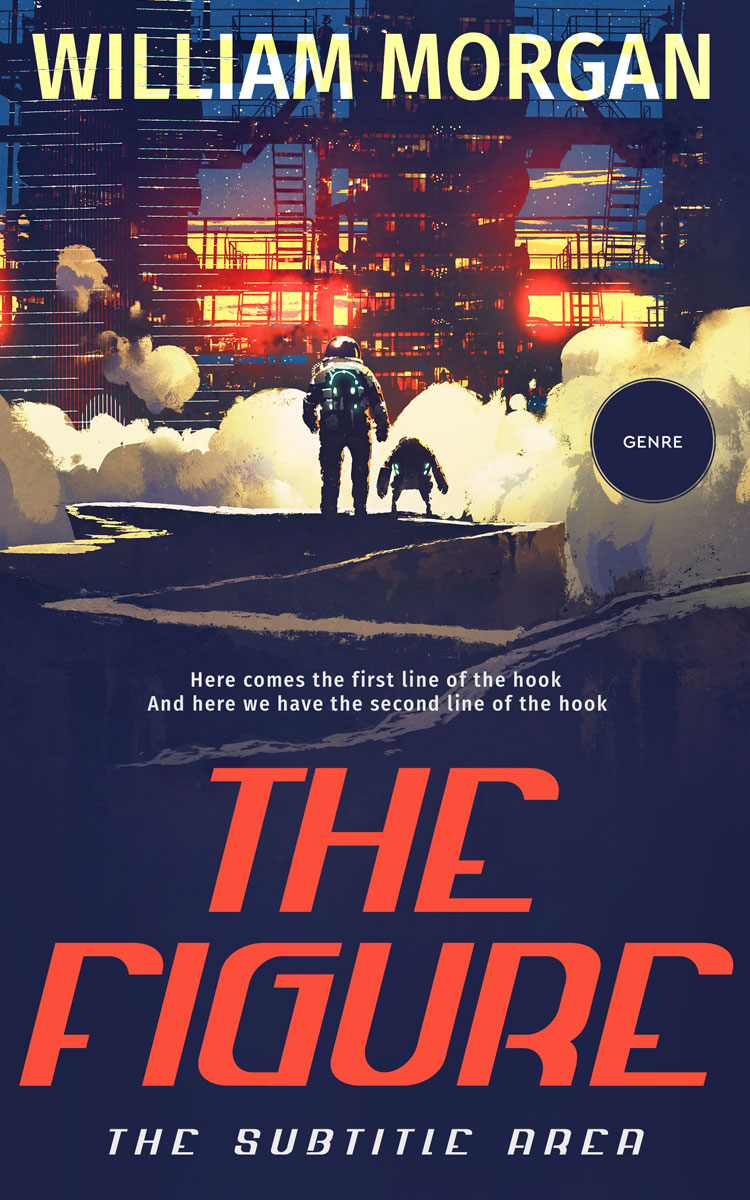 2D view of Premade Science Fiction Book Cover - Apricot