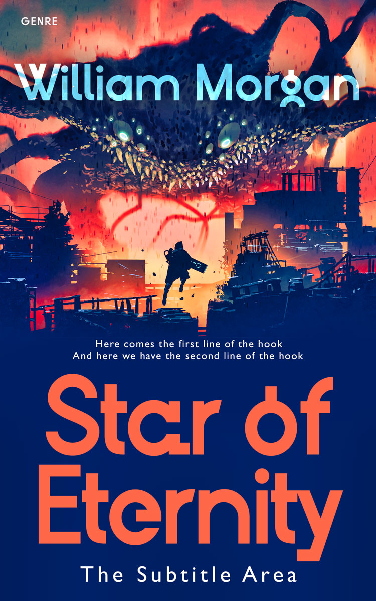 2D view of Premade Science Fiction Book Cover - Downriver