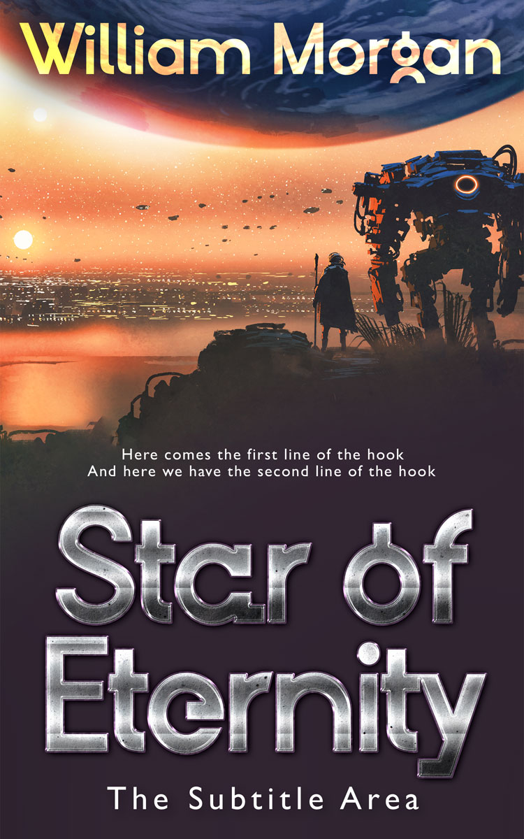 2D view of Premade Science Fiction Book Cover - Tonys Pink