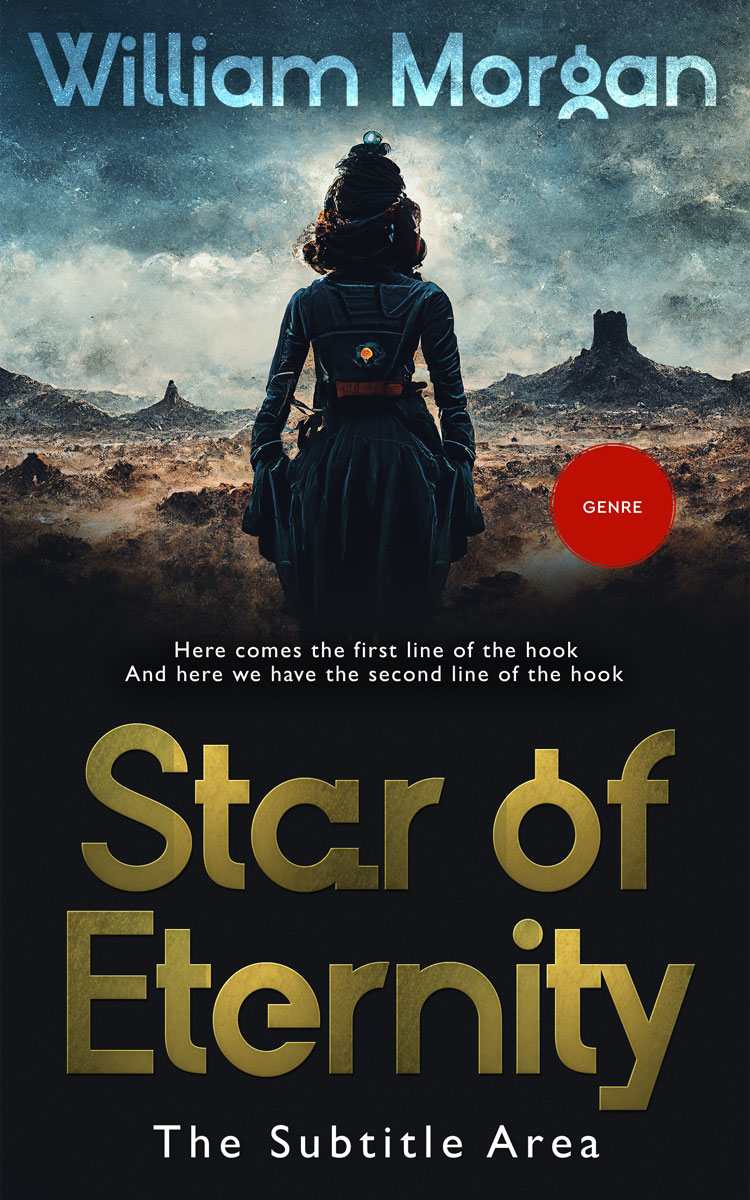 2D view of Premade Science Fiction Book Cover - Heathered Gray