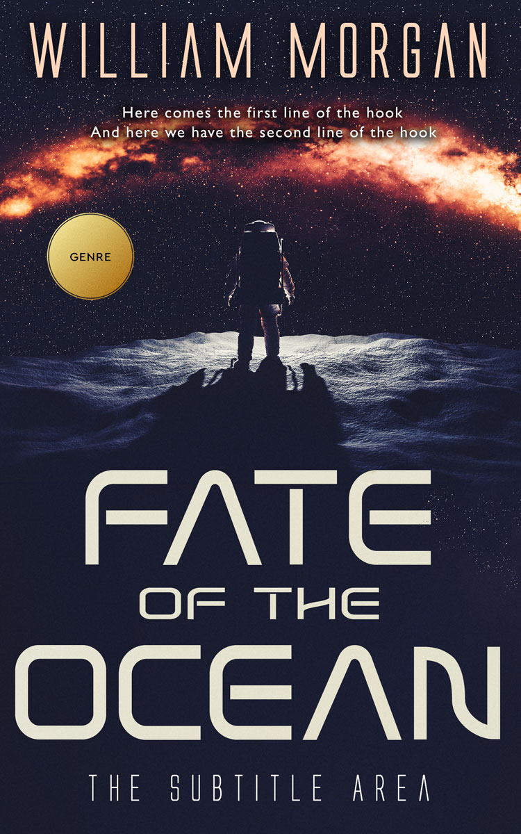 2D view of Premade Science Fiction Book Cover - Steel Gray