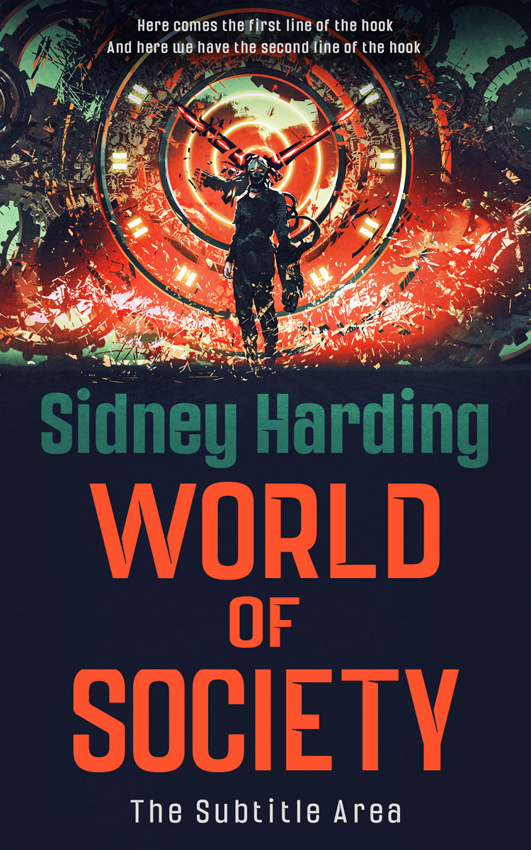 2D view of Premade Science Fiction Book Cover - Burnt Sienna