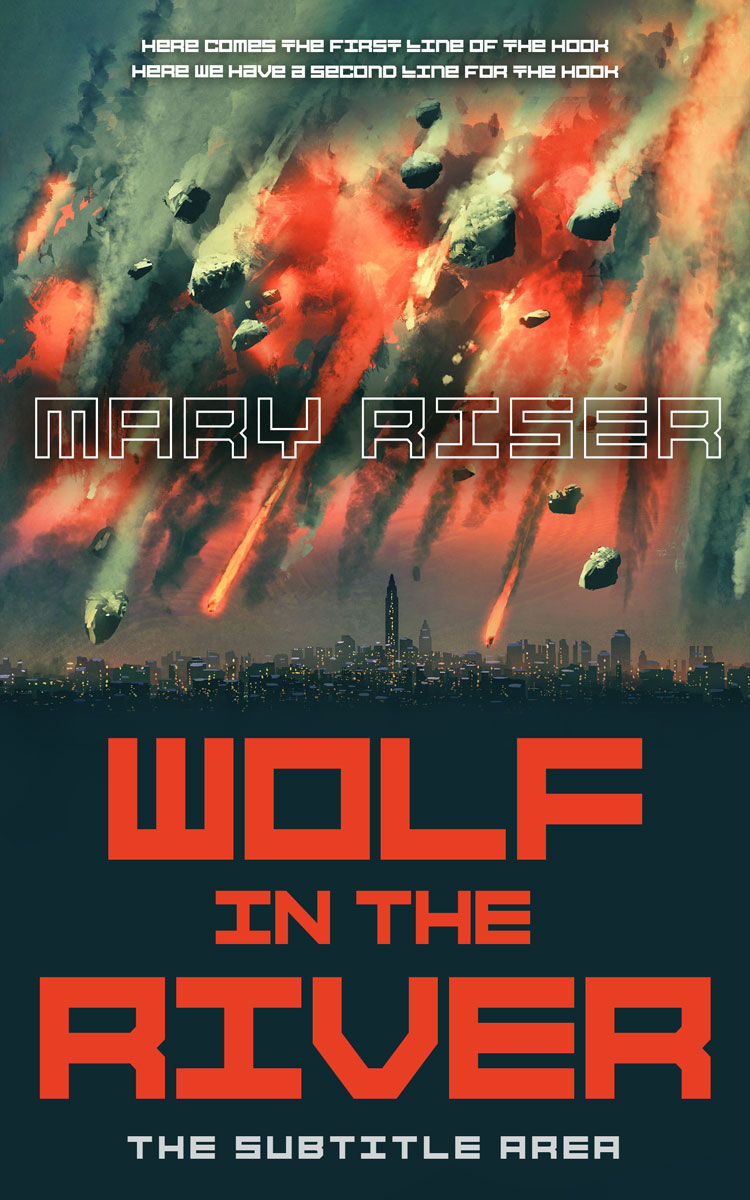 2D view of Premade Apocalyptica Book Cover - Red Damask