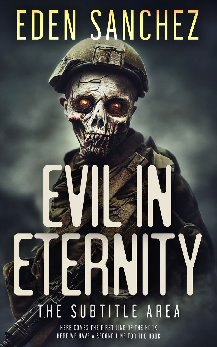 2D view of Premade Horror Book Cover - Shark