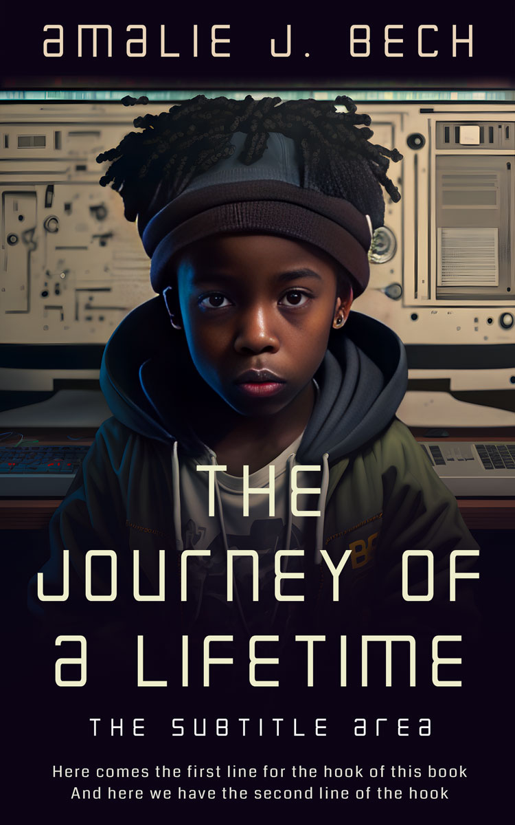 2D view of Premade Children's Book Cover - Heathered Gray