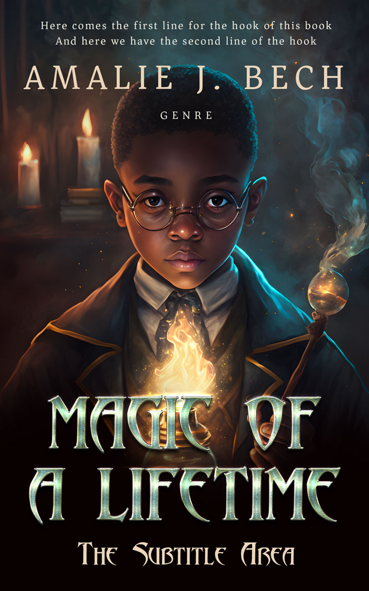 2D view of Premade Abstract Book Cover - Thunder