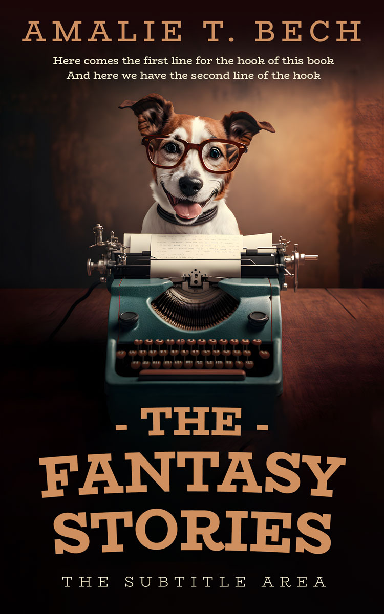 2D view of Premade Literary Fiction Book Cover - Antique Brass