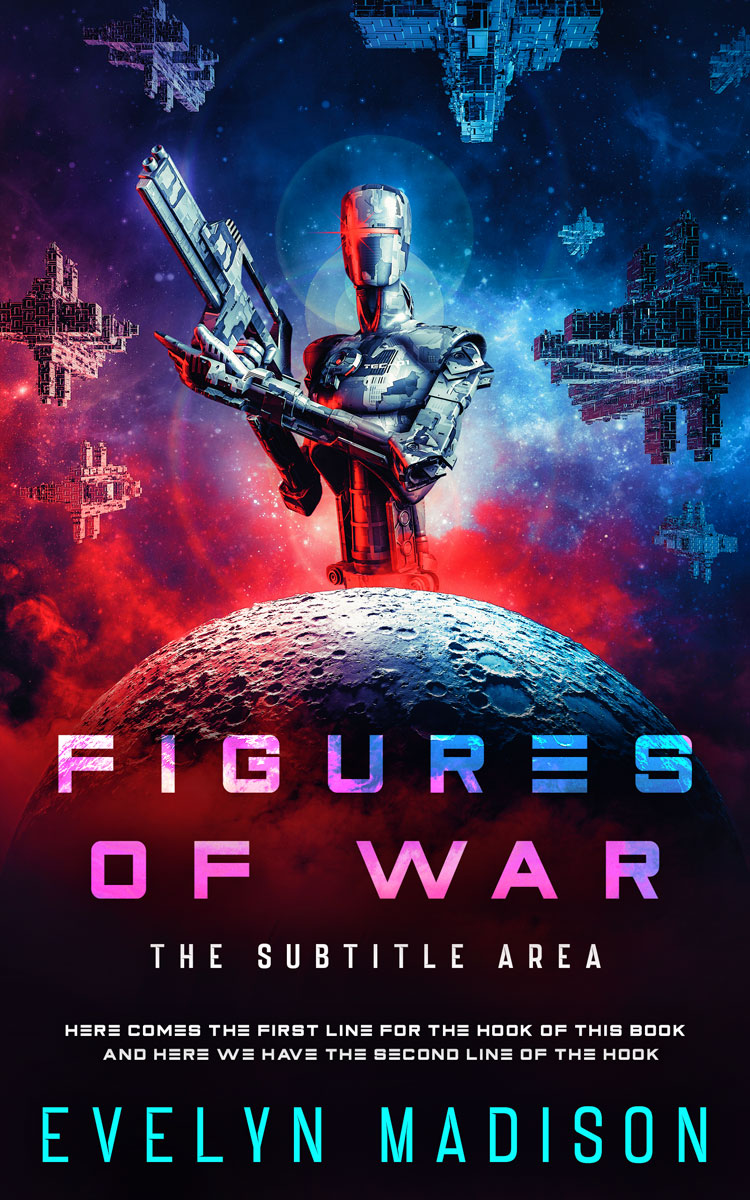 2D view of Charm #14291 - Premade Science Fiction Book Cover