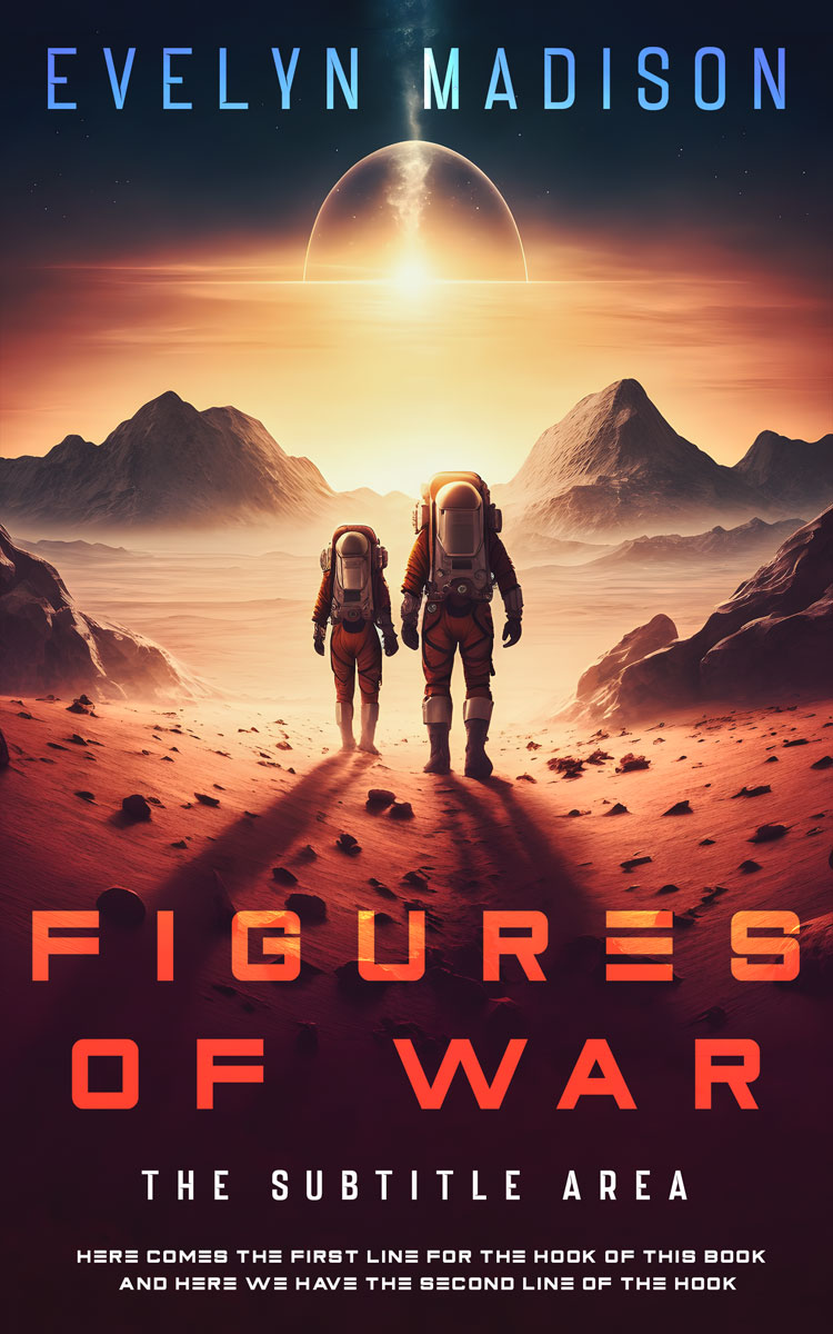 2D view of Premade Science Fiction Book Cover - Tonys Pink