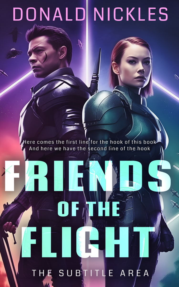 2D view of Premade Science Fiction Book Cover - Steel Gray