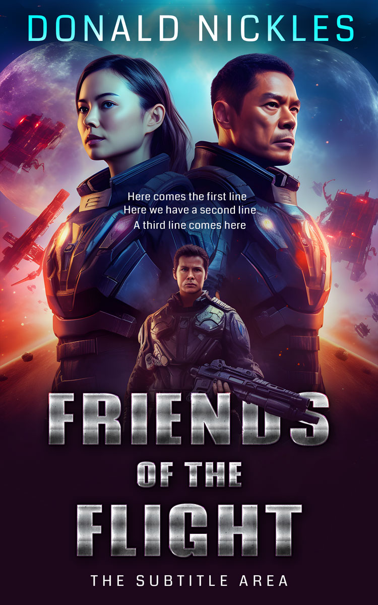 2D view of Premade Science Fiction Book Cover - Revolver