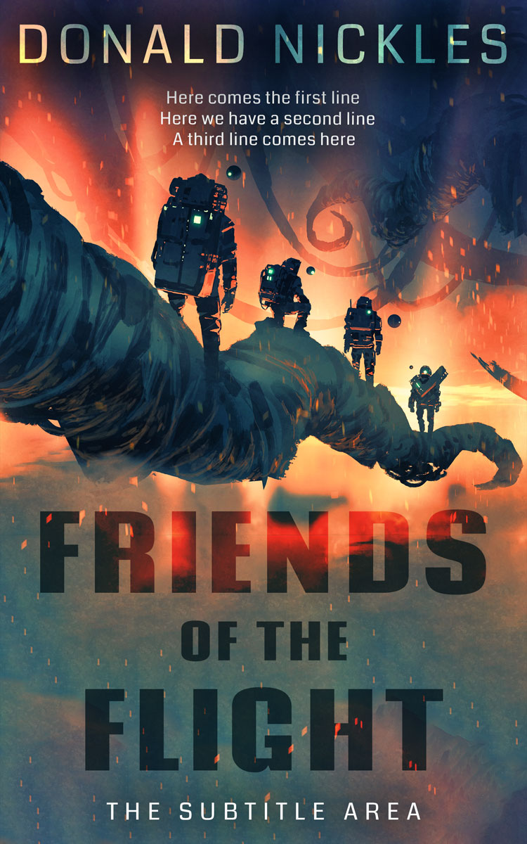 2D view of Premade Science Fiction Book Cover - Limed Spruce