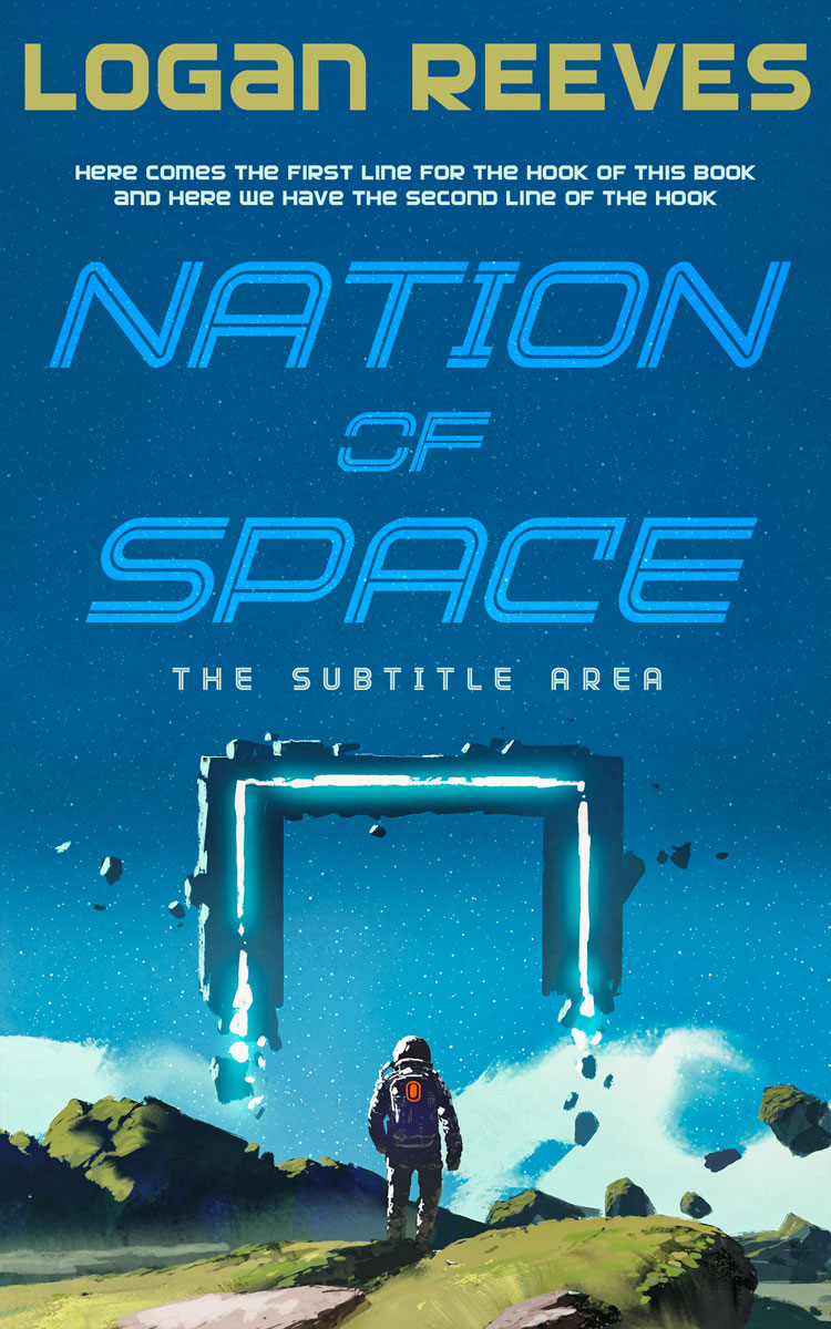 2D view of Premade Science Fiction Book Cover - Venice Blue