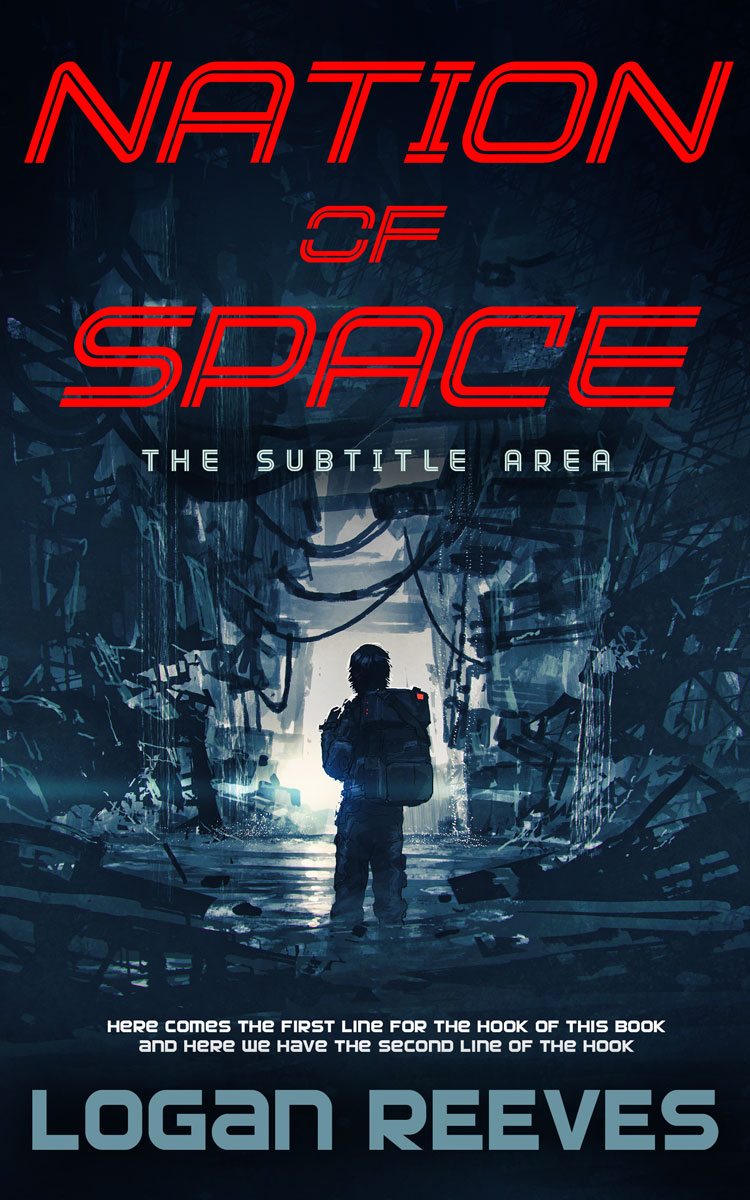 2D view of Premade Science Fiction Book Cover - Big Stone