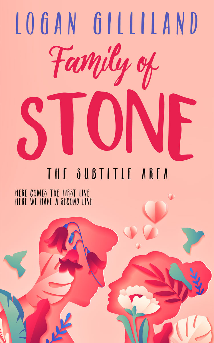 2D view of Premade Romance Book Cover - Apricot Peach