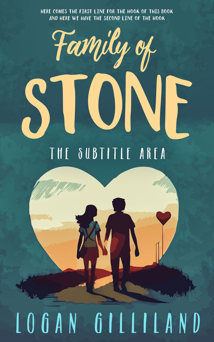 2D view of Premade Romance Book Cover - Casal