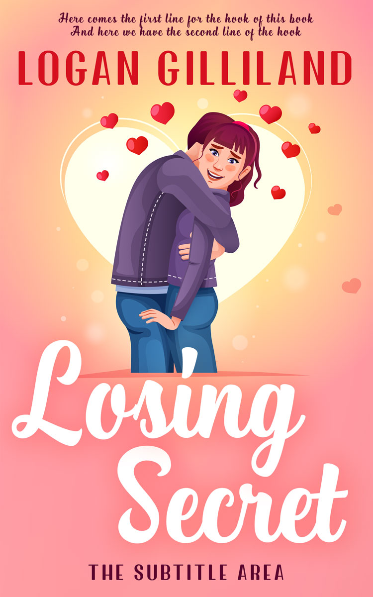 2D view of Premade Romance Book Cover - Rose Bud