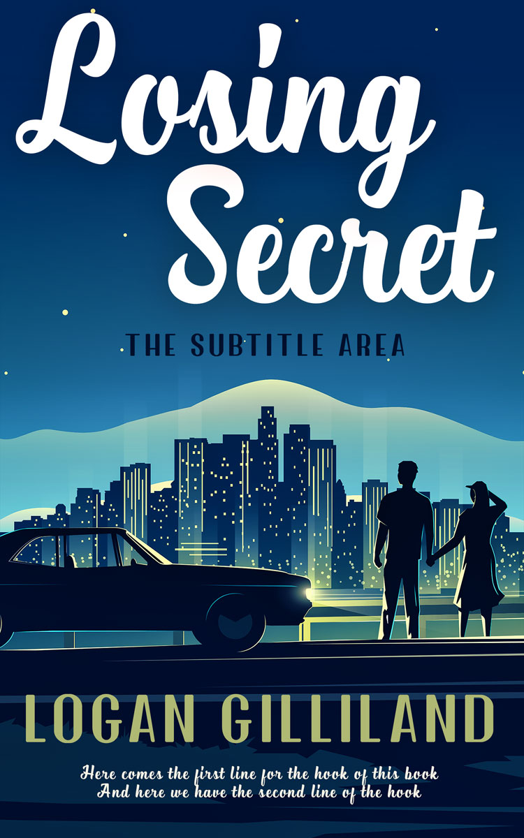 2D view of Premade Romance Book Cover - Downriver