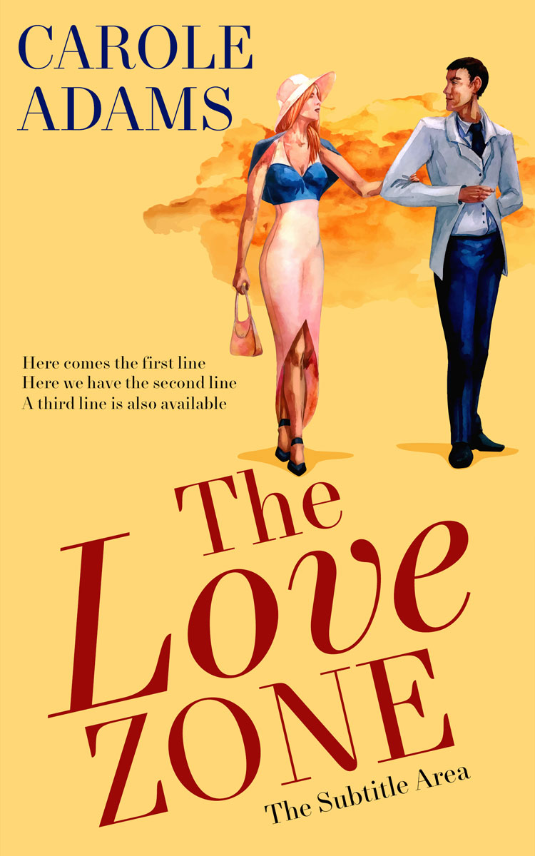 2D view of Premade Romance Book Cover - Goldenrod
