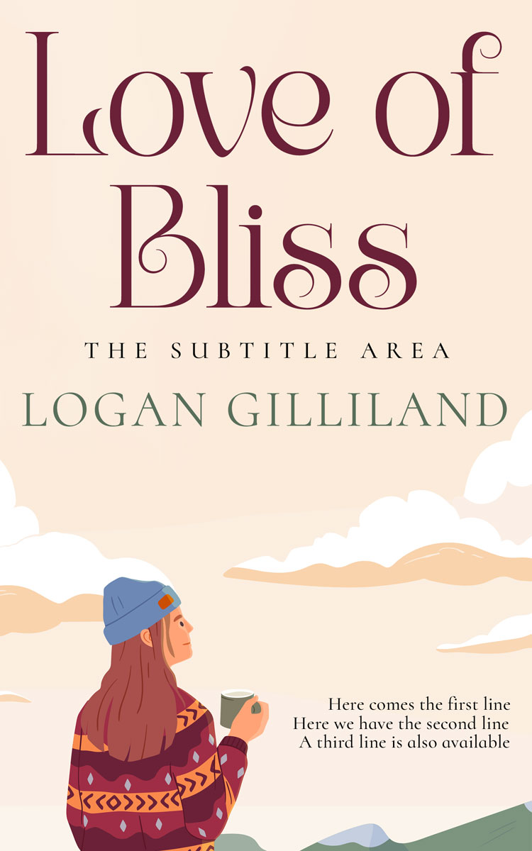 2D view of Premade Chick Lit Book Cover - Citrine White