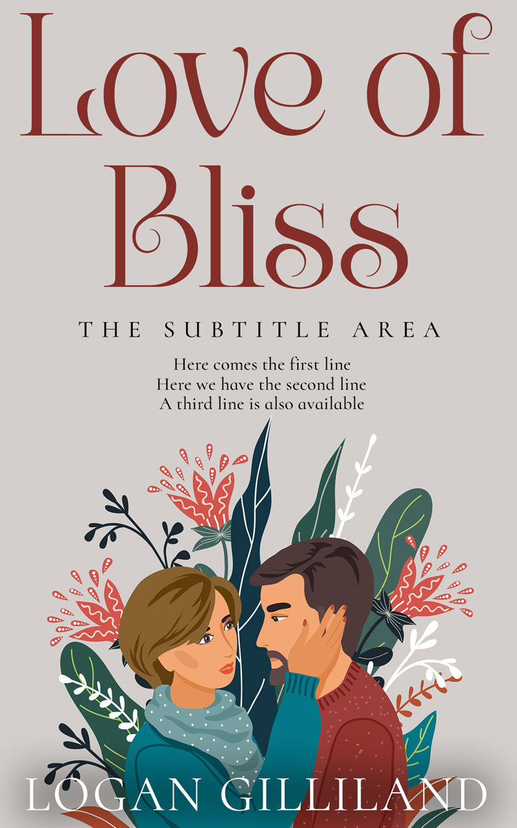 2D view of Premade Romance Book Cover - Swirl