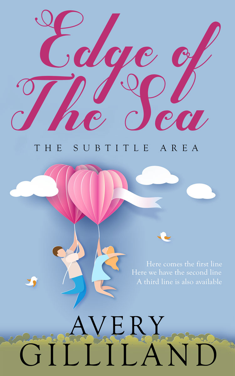 2D view of Premade Romance Book Cover - Rock Blue