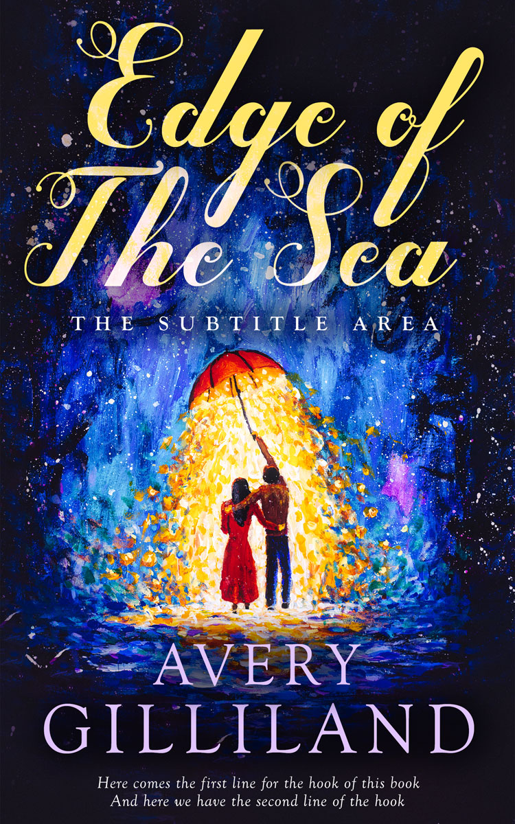 2D view of Premade Romance Book Cover - Gold Sand