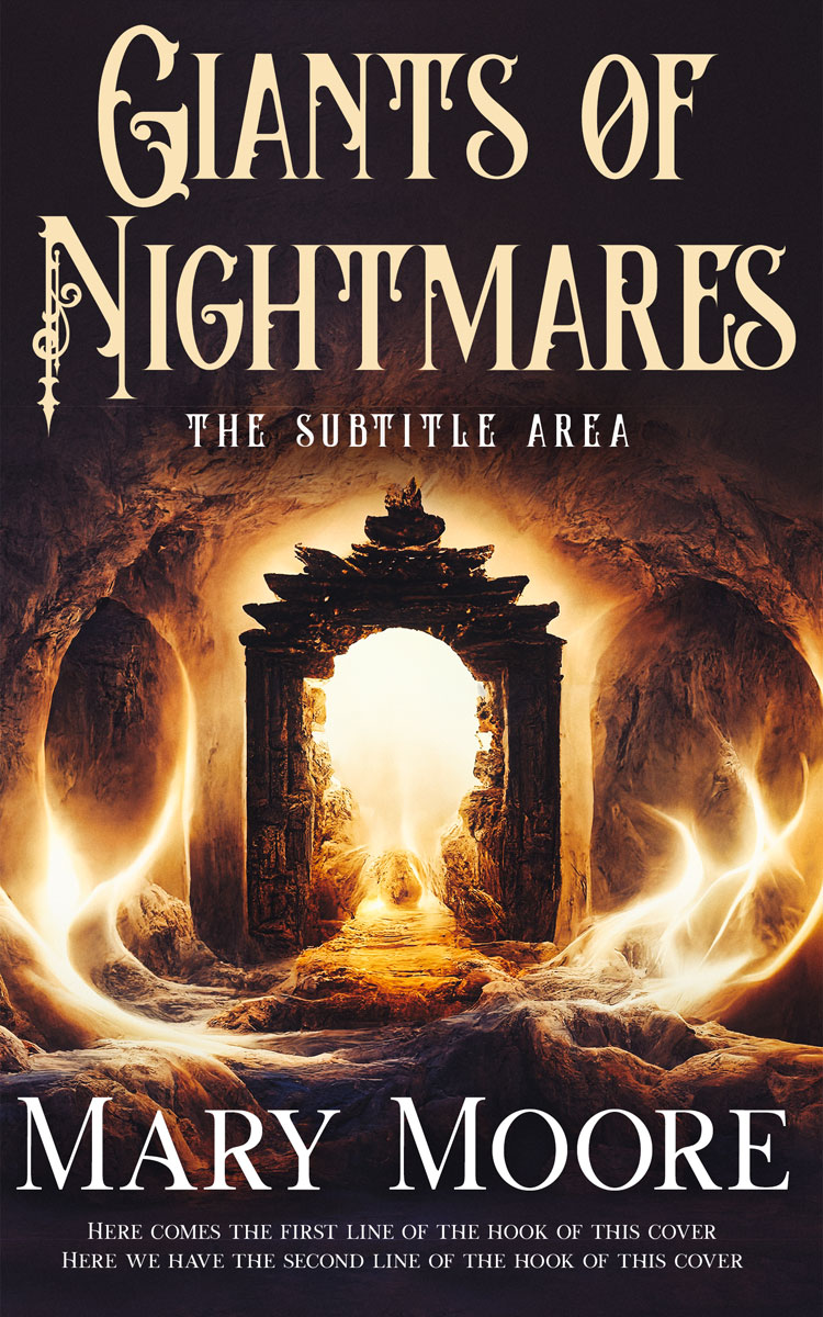 2D view of Premade Fantasy Book Cover - Gold Sand