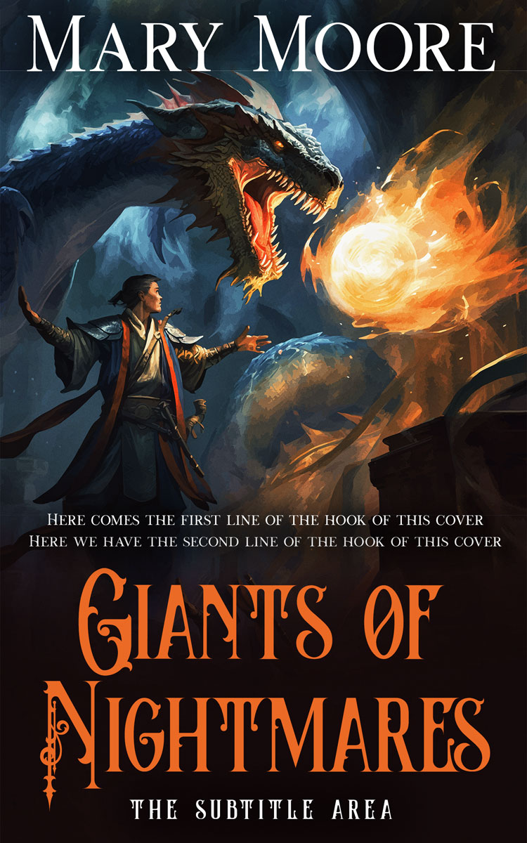 2D view of Premade Fantasy Book Cover - Shark