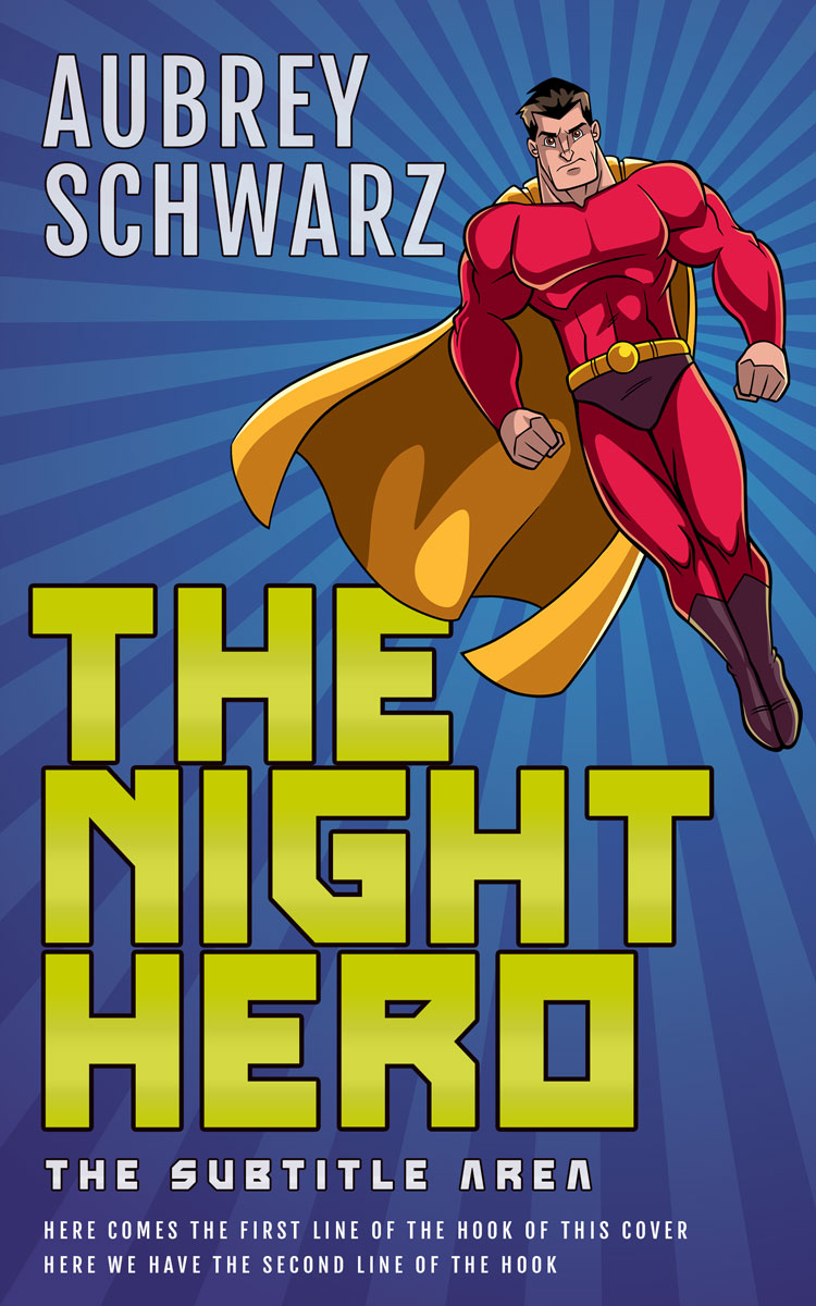 2D view of Premade Action & Adventure Book Cover - Chambray