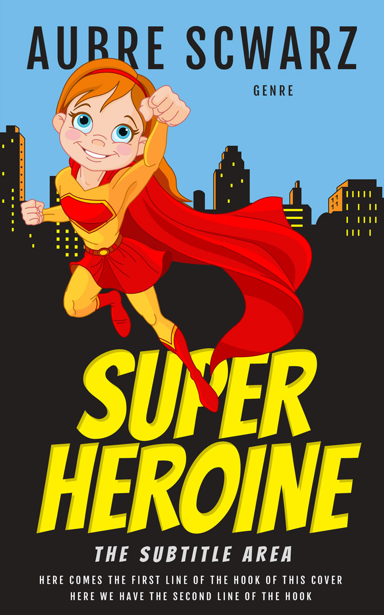 2D view of Premade Action & Adventure Book Cover - Carrot Orange