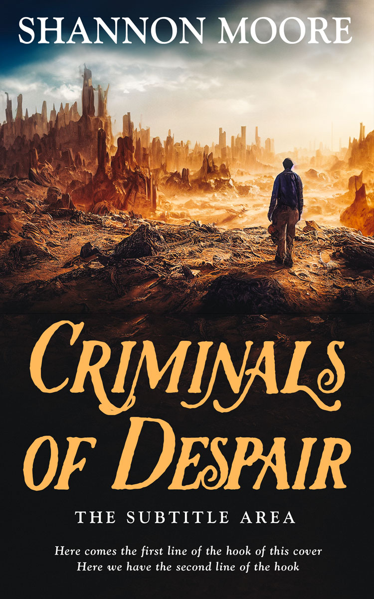 2D view of Premade Apocalyptica Book Cover - Cocoa Brown