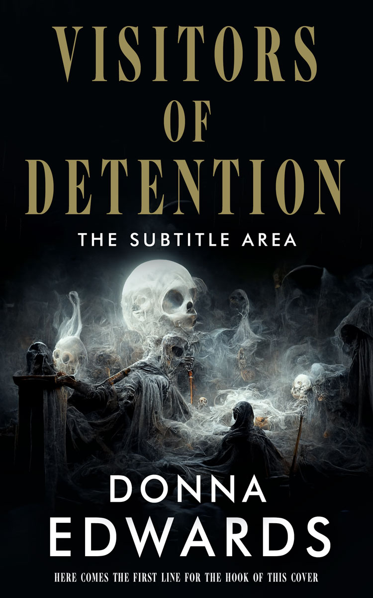 2D view of Premade Horror Book Cover - Gray Olive