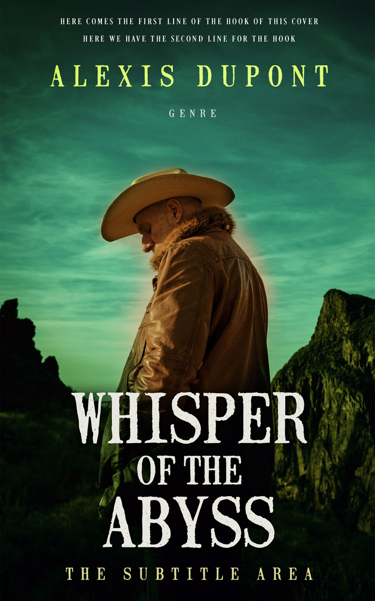 2D view of Premade Western Book Cover - Hunter Green