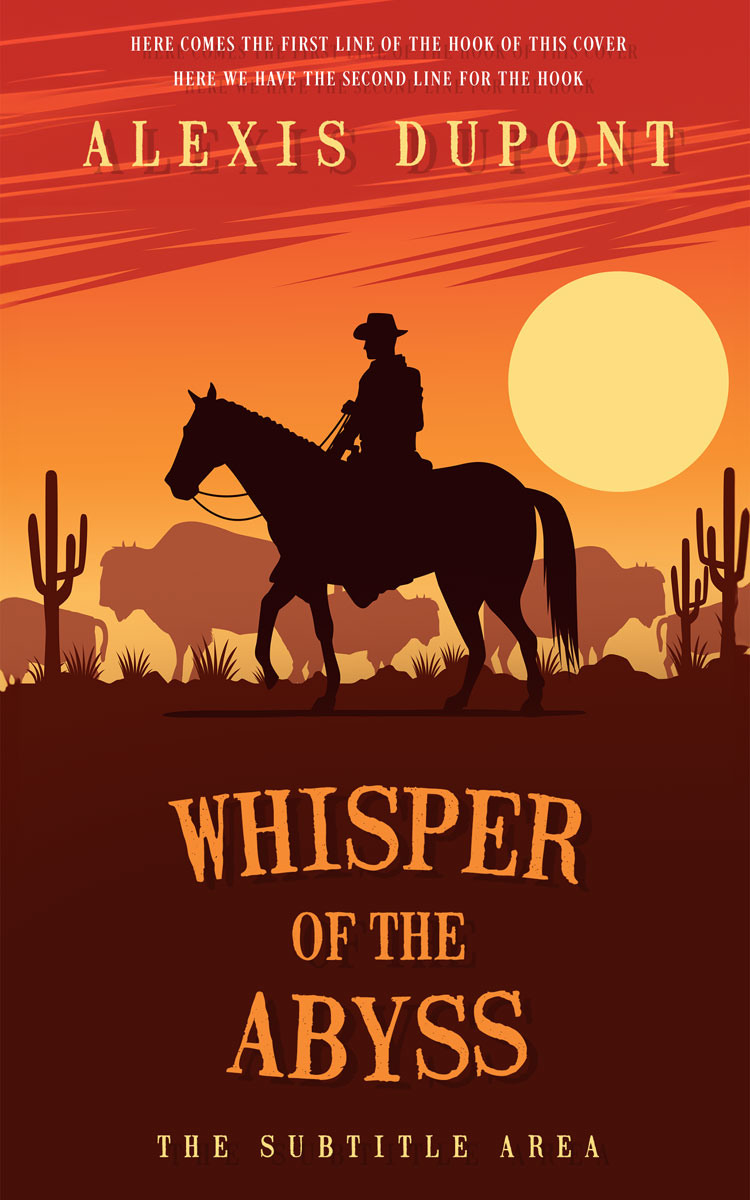 2D view of Premade Action & Adventure Book Cover - Tuscany