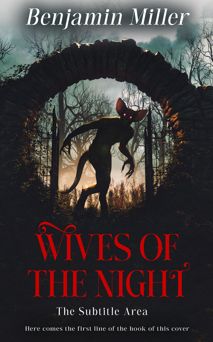 2D view of Premade Horror Book Cover - Shark