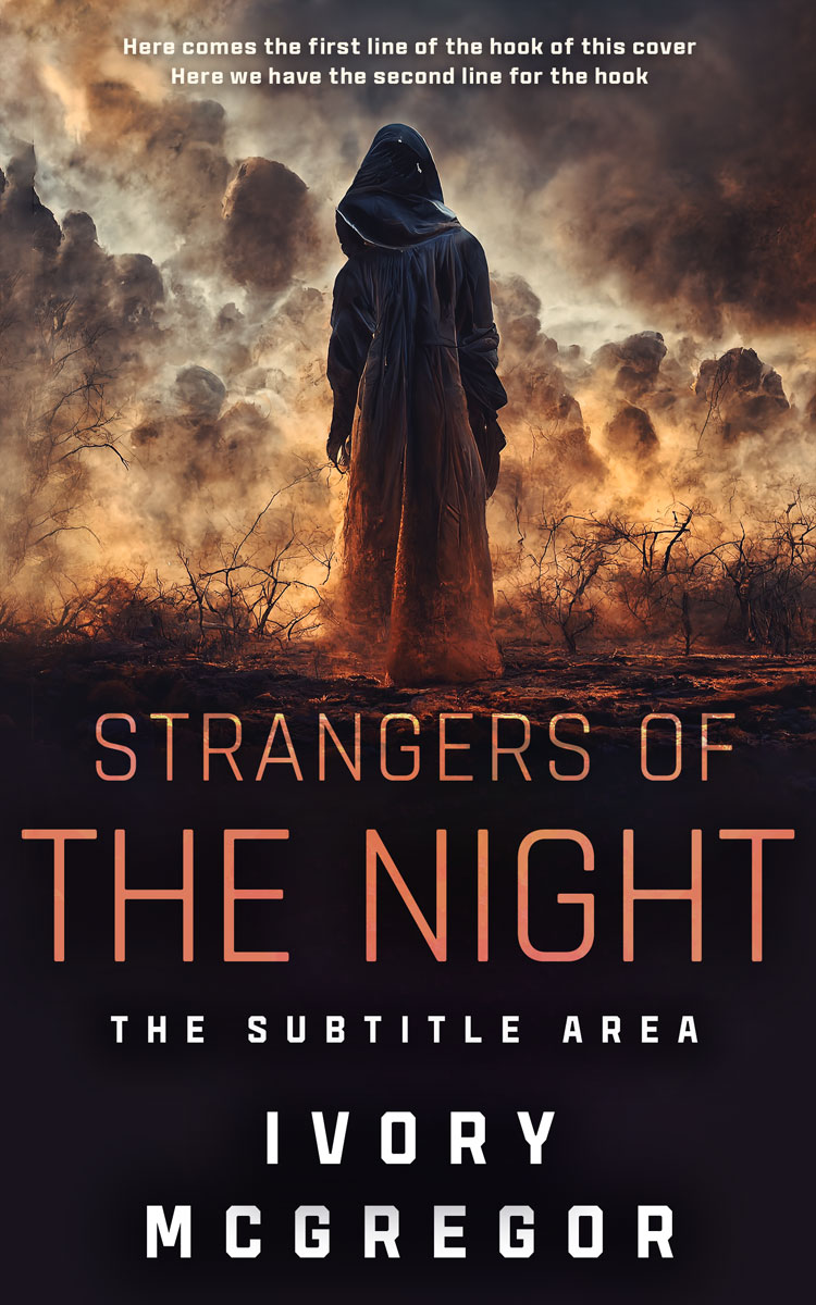 2D view of Premade Horror Book Cover - Antique Brass