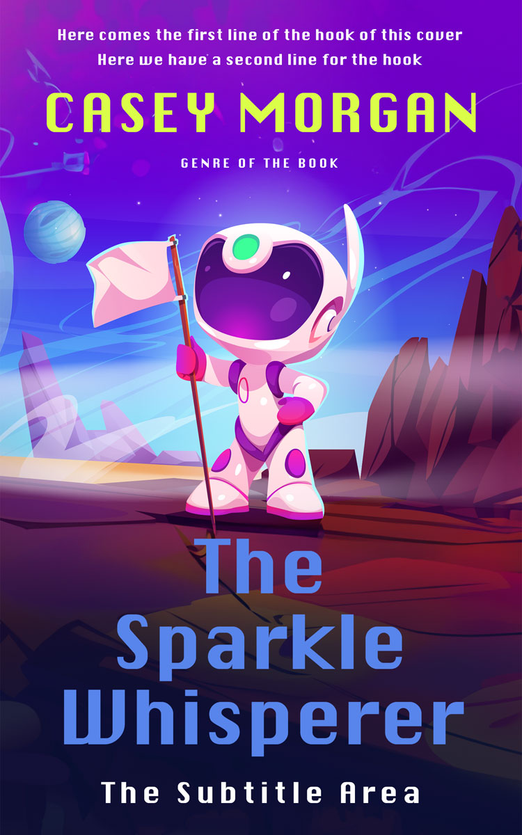 2D view of Premade Science Fiction Book Cover - Grape