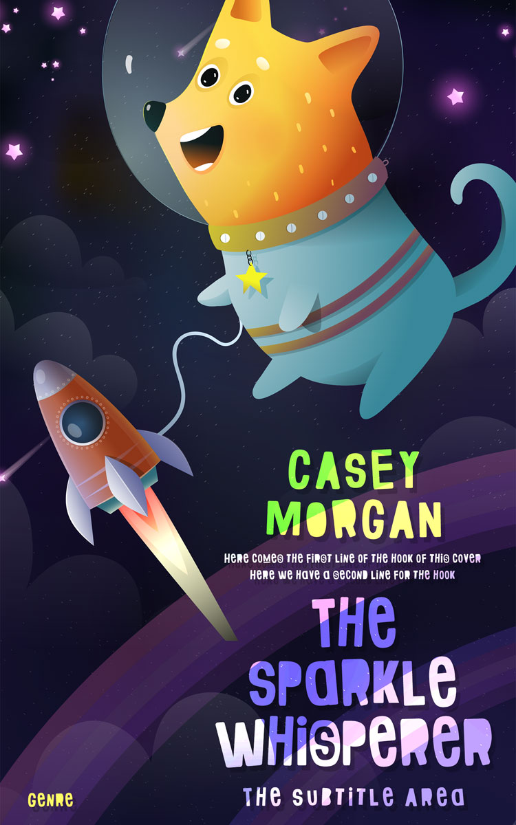 2D view of Premade Fantasy Book Cover - Steel Gray