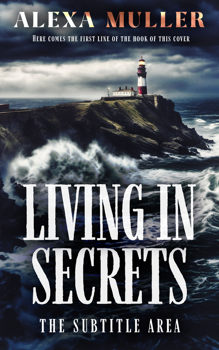 2D view of Premade Mystery & Thriller & Suspense Book Cover - Timberwolf