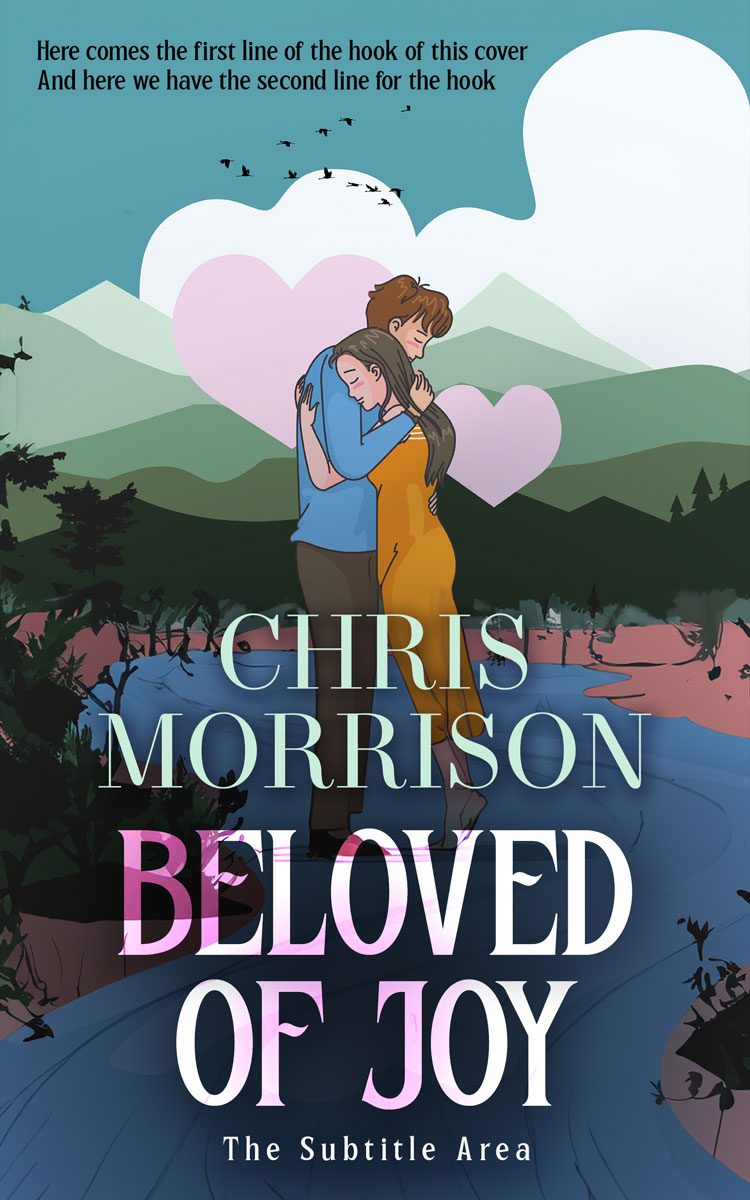 2D view of Premade Romance Book Cover - Oxford Blue