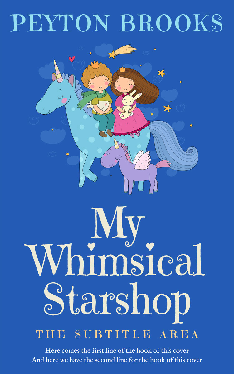 2D view of Premade Fantasy Book Cover - Cerulean Blue