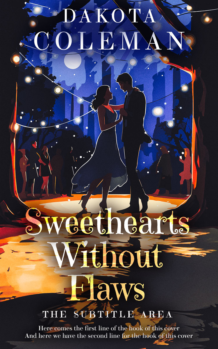 2D view of Premade Romance Book Cover - Steel Gray