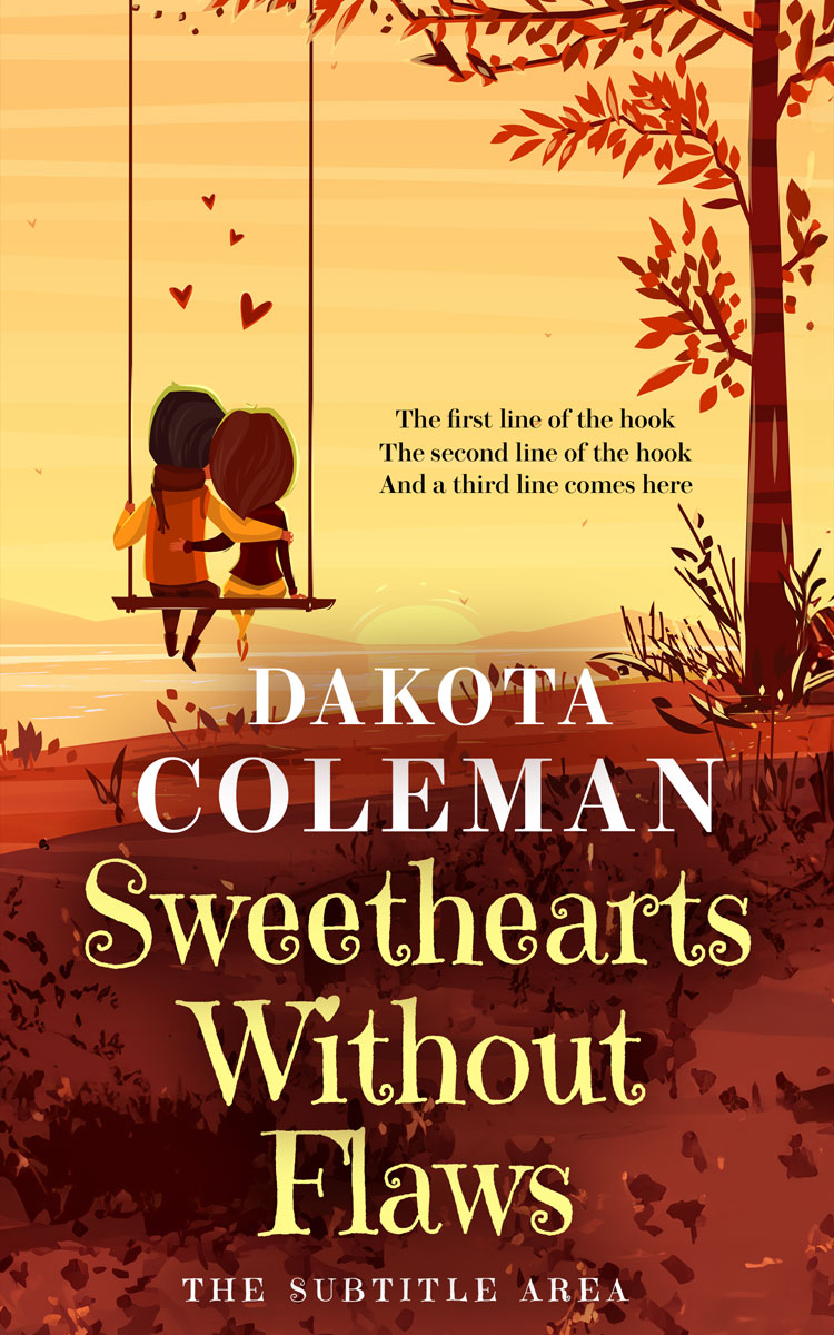 2D view of Premade Romance Book Cover - Golden Sand