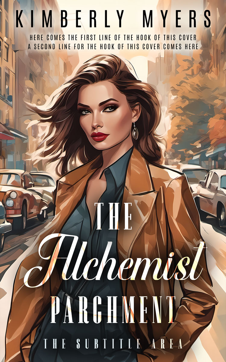 2D view of Premade Chick Lit Book Cover - Teak