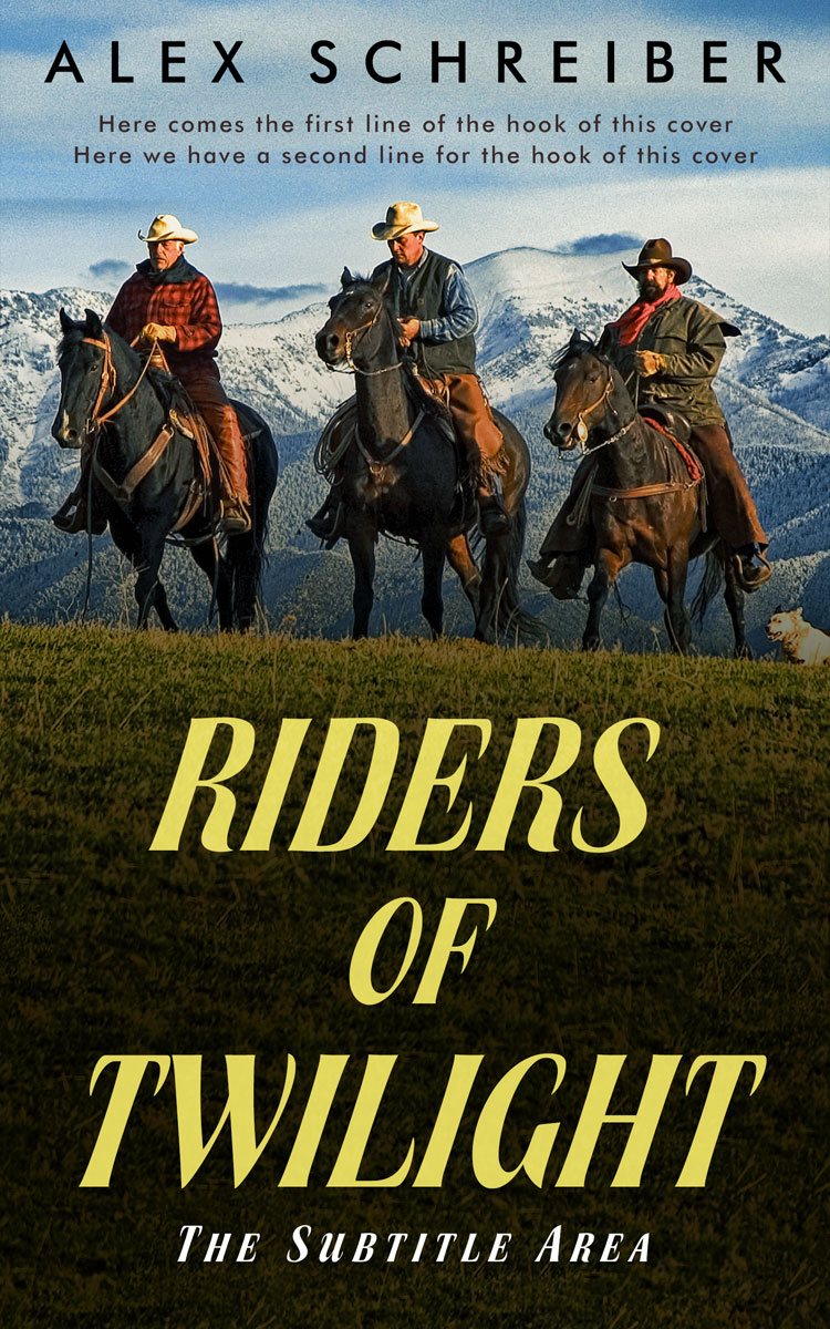 2D view of Premade Western Book Cover - Thistle Green