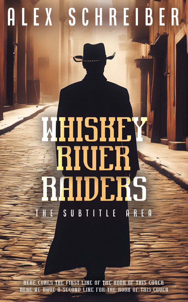 2D view of Premade Action & Adventure Book Cover - Cocoa Brown